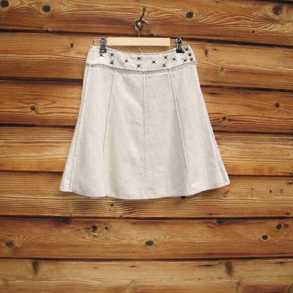 Tibi Textured Linen Cotton Skirt - Picture 5 of 8